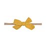 Soild Linen Cotton Bows Nylon Headbands Cute Newborn Baby Girls Stretchy Nylon Head Bands Kids Girls Soft Headwear