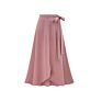 Solid Color Ruffle Elastic Elastic Tie-Waist Large Size High Waist Irregular Mid-Length Long Skirt