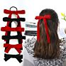 Solid Color Velvet Ribbon Hairpin Korean Women Hair Accessories Bowknot Hair Clip Long Ribbon Bow Hair Clip