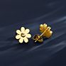 Sp-Lam Design Stainless Steel Daisy Flower Stud Earrings Women Jewelry