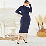 Spring and Autumn Wear Knitted Dress Long Sleeve Stretch Slim High Neck Knitted Dress