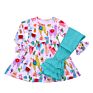 Spring Clothing Toddler Girl Sets Cute Cartoon Dress Sets Milk Silk Legging Outfits Smocked Clothes