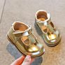 Spring Dress Toddler Baby Genuine Leather Ballet T Bar Sliver and Gold Baby Shoes
