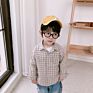 Spring Long Sleeve Casual Cotton Plaid Shirt Boys Kids Plaid T Shirt