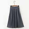 Spring Women High Waist Skirt Solid Color Pleated Skirt Women Causal Midi Skirts