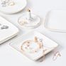 Square round Various Special Shaped White Ceramic Jewelry Dish Trinket Tray Customized Logos