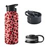 Stainless Steel Leopard Pattern Travel Water Bottle with Print