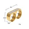 Stainless Steel Rhinestone Wide Face Club Party Two-Finger Ring Men