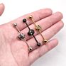 Stainless Steel Skull Ear Cartilage Piercing Jewelry Barbell Long Industrial Barbell Piercing Earrings for Man Woman