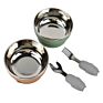 Stainless Steel Suction Baby Bowl with Lid Bpa Free Silicone Baby Feeding Bowl with Fork and Spoon for Toddler