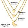 Star Moon Heart Pendant Choker Necklace for Women Multi Layers Gold Plated Gift Jewelry