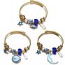 Starry Universe Element Gold Plated Charm Bracelet Planet Moon Pendant Adjustable Stainless Steel Bracelet Jewelry