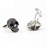 Steam Punk Antique Silver Plated Skull Brass Metal Cufflinks