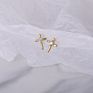 Sterling Silver Jewelry Cz Cross Stud Earrings