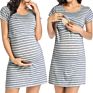 Stock Items Striped Multi Functional Breastfeeding Clothes Nursing Dress Maternity Dresses
