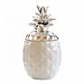 Storage Jar with Lid Design Ceramic Gloden Pineapple 3D Box Kitchen Storage Bottles & Jars Cover Customized Logo Support