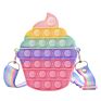 Strawberry Bag Purse Handbags Push Pop Bubble Toy Fidget Silicone Crossbody Sensory Toys Messenger Bag