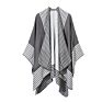 Stripe Printing Design Acrylic Poncho Cloak Thick Warm Multicolor Poncho Shawls for Women Wool Spinning Shawl