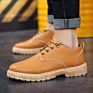 Style Casual Black Men's Shoes Korean Style Leather Waterproof Kitchen Work Shoes
