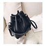 Style Pu Leather Drawstring Bucket Bag Leisure Lady Handbag