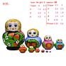 Style Russian Doll with 10 Layers Strawberry Relief in Black and Red