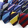 Stylish Men's Stripe Necktie College Style Red Navy Blue Green Multi-Color Twill Cosplay Party Business Wedding Neck Ties