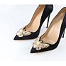 Supply Heels Black Satin Rhinestone Pearl Big Butterfly Pointy Stiletto Heels Women Party Pumps Wedding Pumps