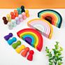 Supply Rainbow Silicone Stacking Toy Free Sample Baby Stacker Educational Teething Toy