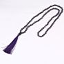 Tassel necklacea agate stone 108 mala beads