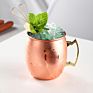 Taza De Cobre Martillado De Latón, Oro Rosa, Acero Inoxidable 304, Cerveza Moscow Mule, Superventas