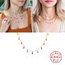 Temperament S925 Sterling Silver Color Diamond Pendant Necklace