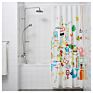NEW blue sea and jumping happy dolphin printed shower curtain