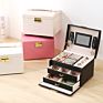 Three Layer Pu Leather Ornament Box Double Drawer Jewelry Box Princess Jewelry Storage Box