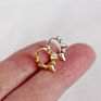 Tiny Gold Plated Hoop 925 Silver Jewelry Women Mens Punk Triangle Geometric Rivet Spike Earrings
