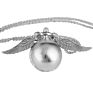Top Pocket Watch Necklace Hollow Out Skeleton with Wing Flower
