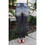 Top Women's High Elastic Ripped Skinny Jeans Button Slim Mid-Waist Jeans Women's Denim Trousers