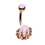 Toposh 14G Stainless Steel Belly Bars Skull Hand with Gem Ball Fixed Navel Belly Button Rings Piercing Jewelry
