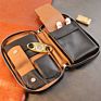 Travel Cigar Case Genuine Leather Cigar Pouch Box for 5-6 Cigars
