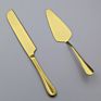 Trending Cake Knife Set for Wedding Set Stainless Steel Gold Cake Knife and Server Set Dinner Spoon Fork