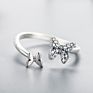 Trending Products Arrivals Adjustable Double Butterfly Cz Diamond Rings Silver 925 Sterling Jewelry Butterfly Ring