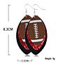 Trending Unique Rugby Football Sports Earings Water Drop Glitter Leather Teardrop Earrings Women