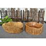 Unique Home Decor Design Elegant Hand-Carved Natural Rustic Root Craft Small Large Wooden Fruit Salad Serving Bowl Set