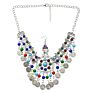 Unique Turkish Women Colorful Beads Tassel Coin Belly Dance Head Chain Silver Vintage Hair Jewelry