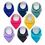 Unisex 8-Pack Gift Set 100% Organic Cotton Plain Color Triangle Absorbent Baby Bandana Drool Teething Bibs