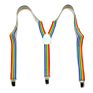 Unisex Clip-On Elastic Braces Seven Color Stripe Pattern Y-Back Lgbt Rainbow Suspenders