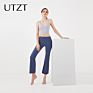 Utzt Women Unique Wide Leg Bootcut Dress Pants Long Bootleg Work Leggings Plub Size Yoga Pants with Pocket