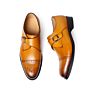 Vikeduo Hand Made Brown Color Italian Style Design Business Single Buckle Monk Popular Genuine Leather Men Shoes