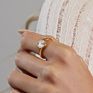 Vintage 18K Gold Filled Stainless Steel Sun Signet Ring Stacking Sunflower Texture Rings