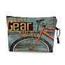 Vintage Beach Scenery Print Women Travel Storage Bag Linen Cloth Toiletries Organize Cute Cosmetic Bag Portable Make up Pouch