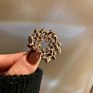 Vintage Brooch Sense Green Diamond Crystal Flower Leaves Brooch Designer Jewelry